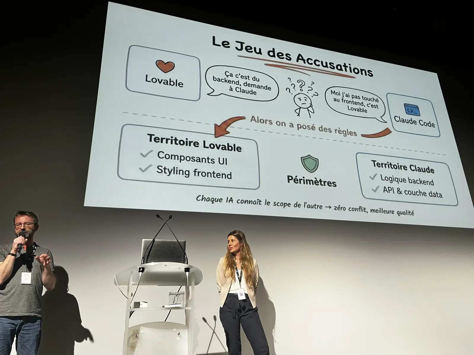 Anaïs and Antoine on stage at GenAI Days Paris 2026