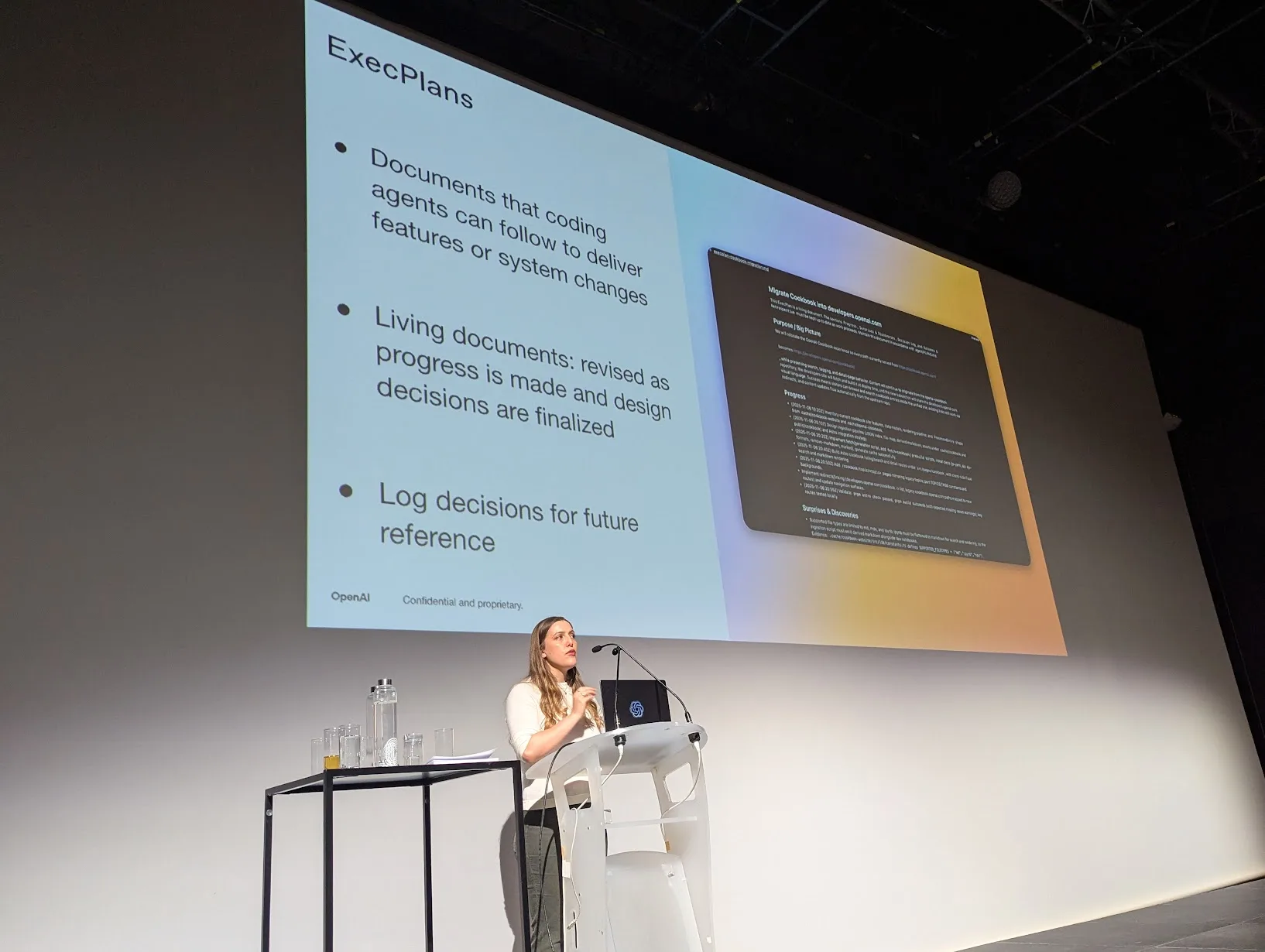 Katia on stage presenting Codex inside OpenAI